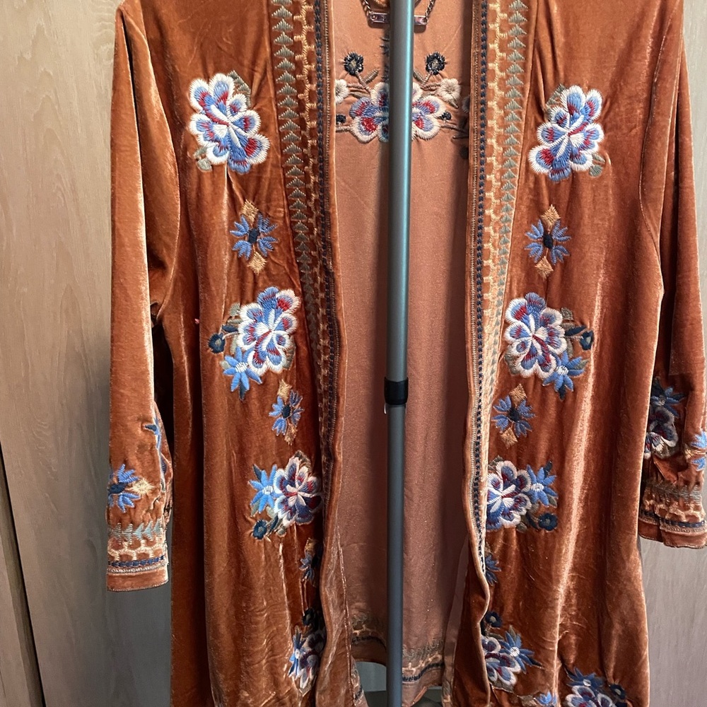 Paparazzi Brown Embroidered Cardigan